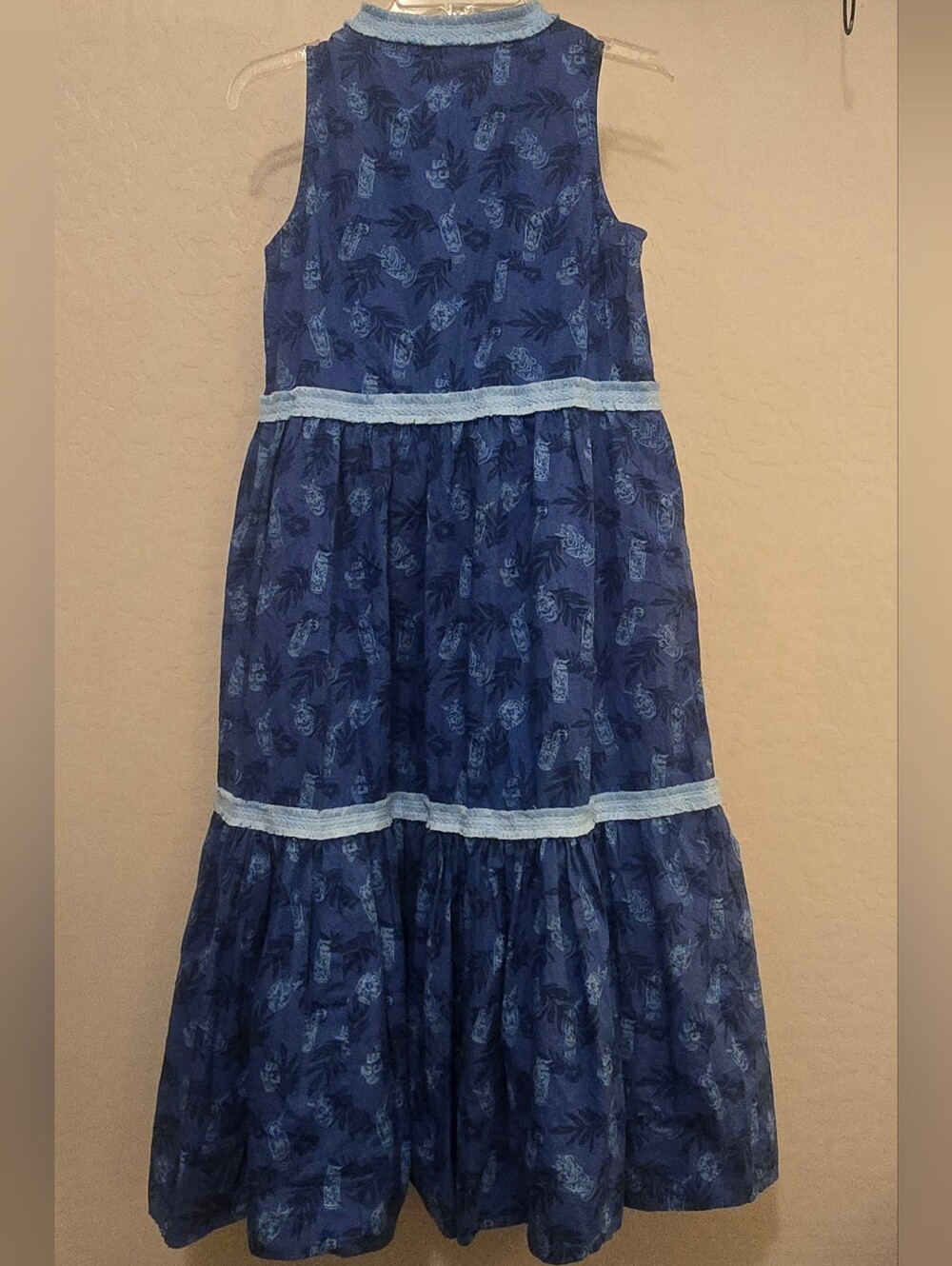 Disney Parks Trader Sam's Blue Tiki Grotto Printed Cotton Maxi Dress, XS - Picture 7 of 16